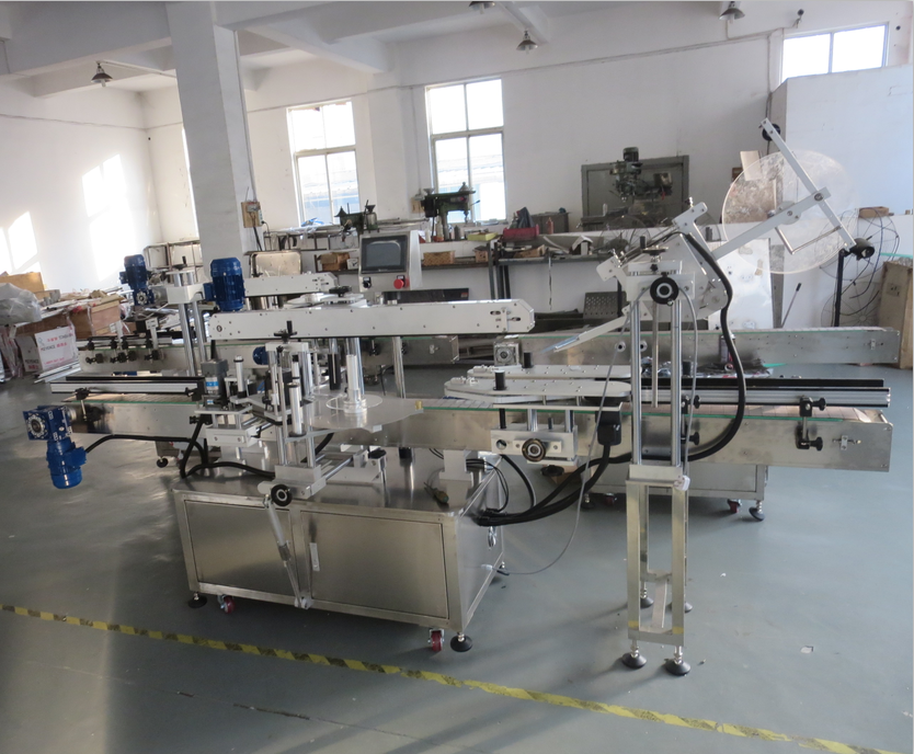 Automatic Three Sides Label Round Square Bottle Sticker Self Adhesive Labeling Machine Front Back And Neck Label Applicator