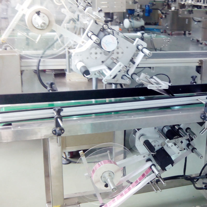  Auto Carton Box Surface Labeling Machine Top And Bottom Two Sides Label Applicator for Box Container 
