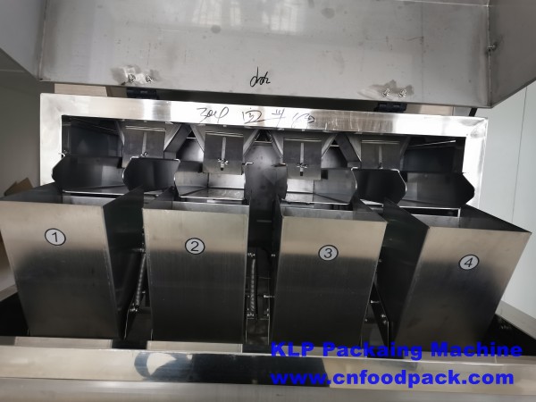 Semi Automatic 4 Heads 500g 1kg Rice Nuts Grain Seed Beans Granule Weighing Filler Granule Weighing Filling Packing Machine