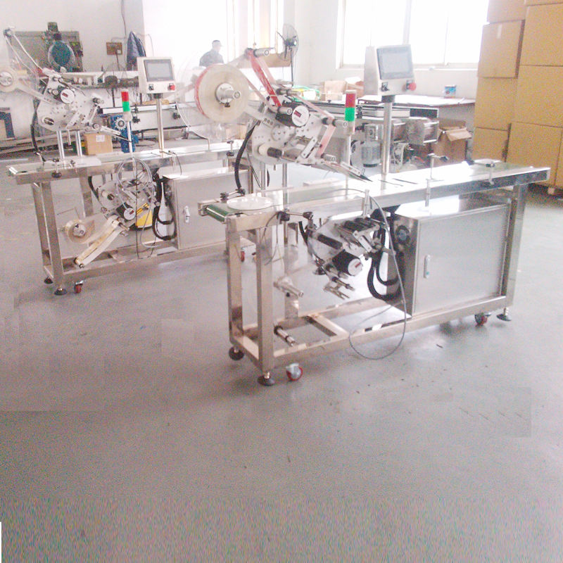  Auto Carton Box Surface Labeling Machine Top And Bottom Two Sides Label Applicator for Box Container 