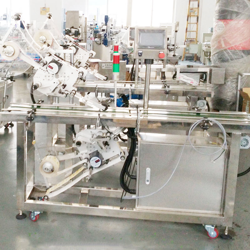  Auto Carton Box Surface Labeling Machine Top And Bottom Two Sides Label Applicator for Box Container 