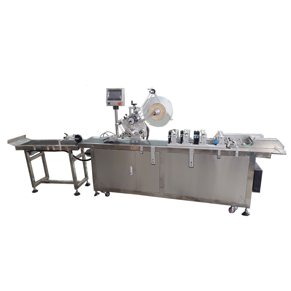 Automatic Bag Pouch Top Flat Surface Label Sticker Applicator Machine for Card Automatic Top Flat Labeling Machine 