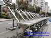Full 304 Stainless Steel 120L Square Hopper Powder Auger Screw Feeder Inclined Screw Auger Conveyor for Powder