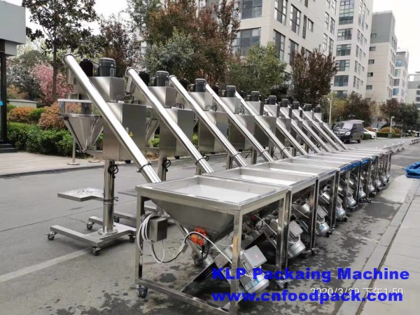 Full 304 Stainless Steel 120L Square Hopper Powder Auger Screw Feeder Inclined Screw Auger Conveyor for Powder