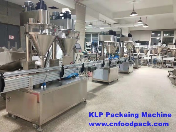 Double Heads Powder Filling Machine with Conveyor Auger Filler for Spicy Milk Powder Powder Bottle Filling Machine 