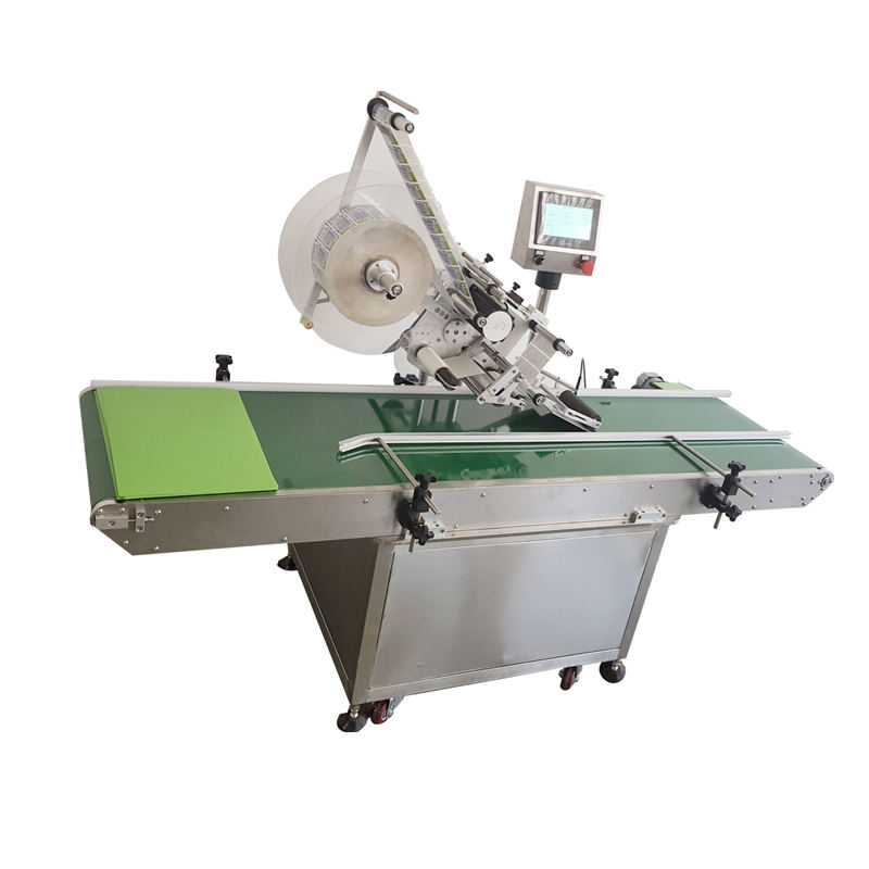 Automatic Bag Pouch Top Flat Surface Label Sticker Applicator Machine for Card Automatic Top Flat Labeling Machine 