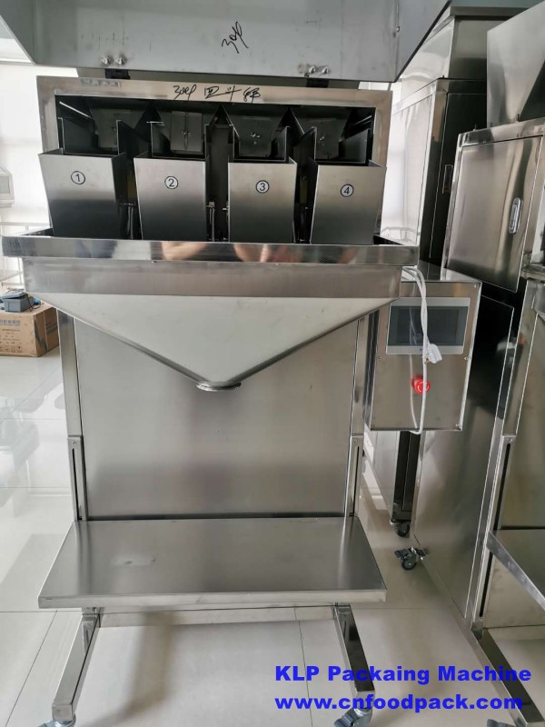 Semi Automatic 4 Heads 500g 1kg Rice Nuts Grain Seed Beans Granule Weighing Filler Granule Weighing Filling Packing Machine