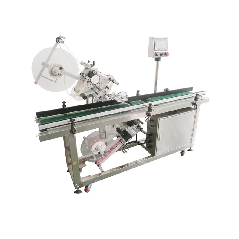  Auto Carton Box Surface Labeling Machine Top And Bottom Two Sides Label Applicator for Box Container 