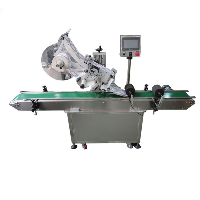 Automatic Bag Pouch Top Flat Surface Label Sticker Applicator Machine for Card Automatic Top Flat Labeling Machine 